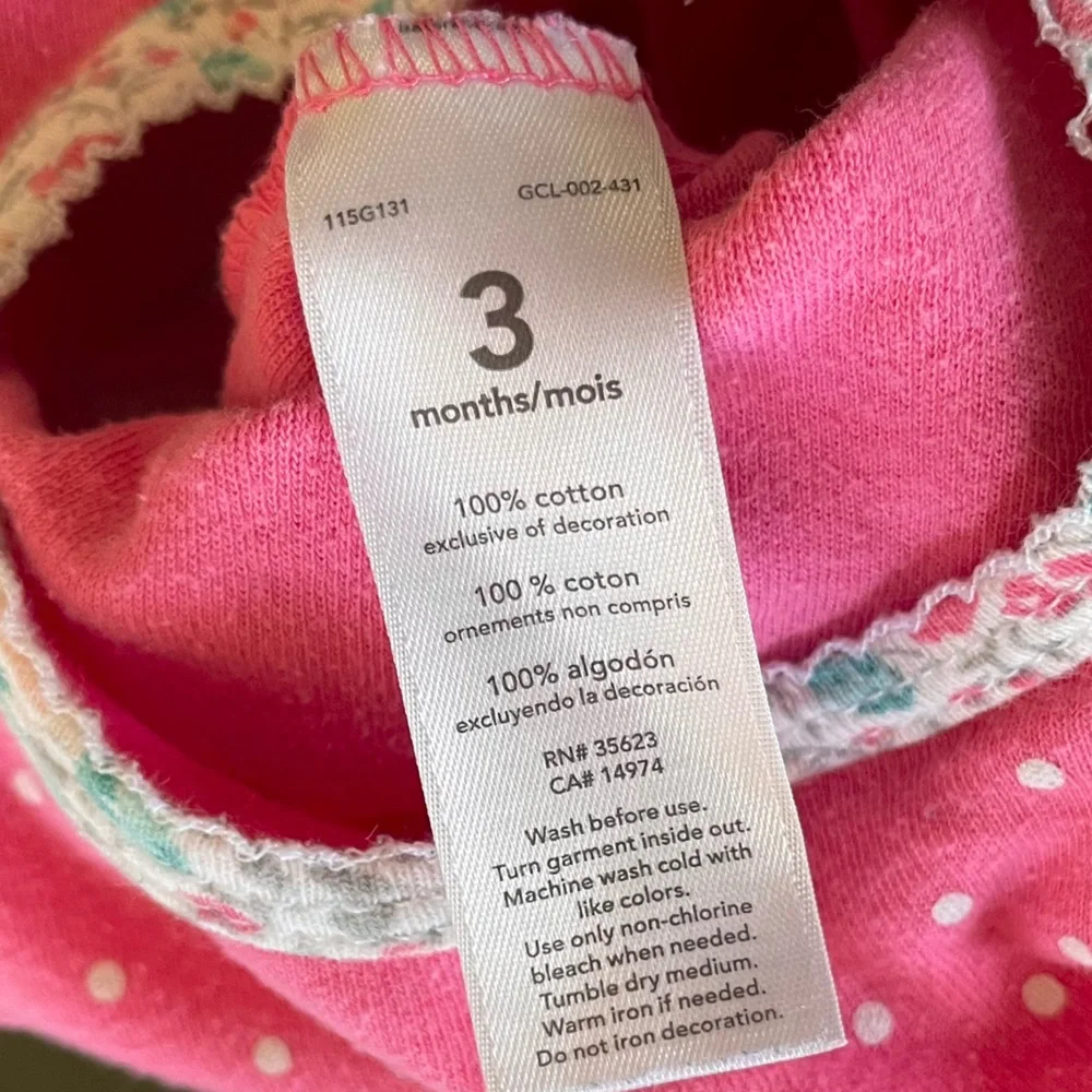 4/$20💥Owl Baby Girl Footie Sleeper One Piece, Pink & White Polka Dots - Picture 10 of 11